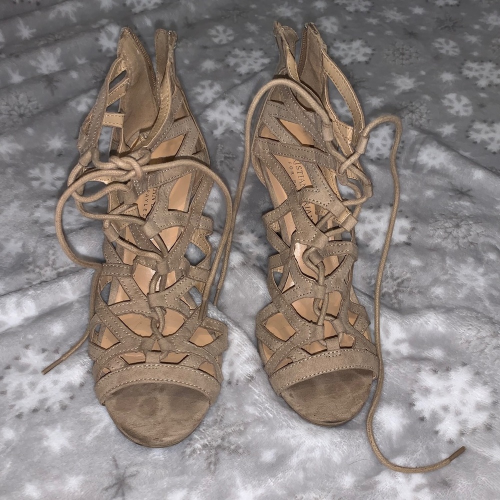 Christian Siriano lace-up heels